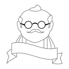 cute grandfather avatar character vector illustration design