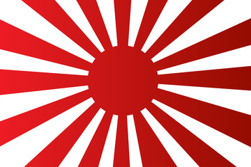 Obraz premium Japanese navy flag, red rising sun, Vector illustration