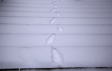 Winter snow stairs