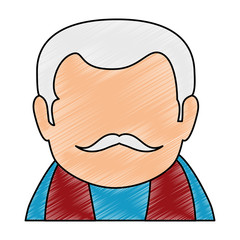 cute grandfather avatar character vector illustration design