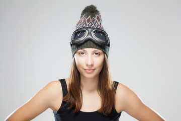 girl with hat and goggles