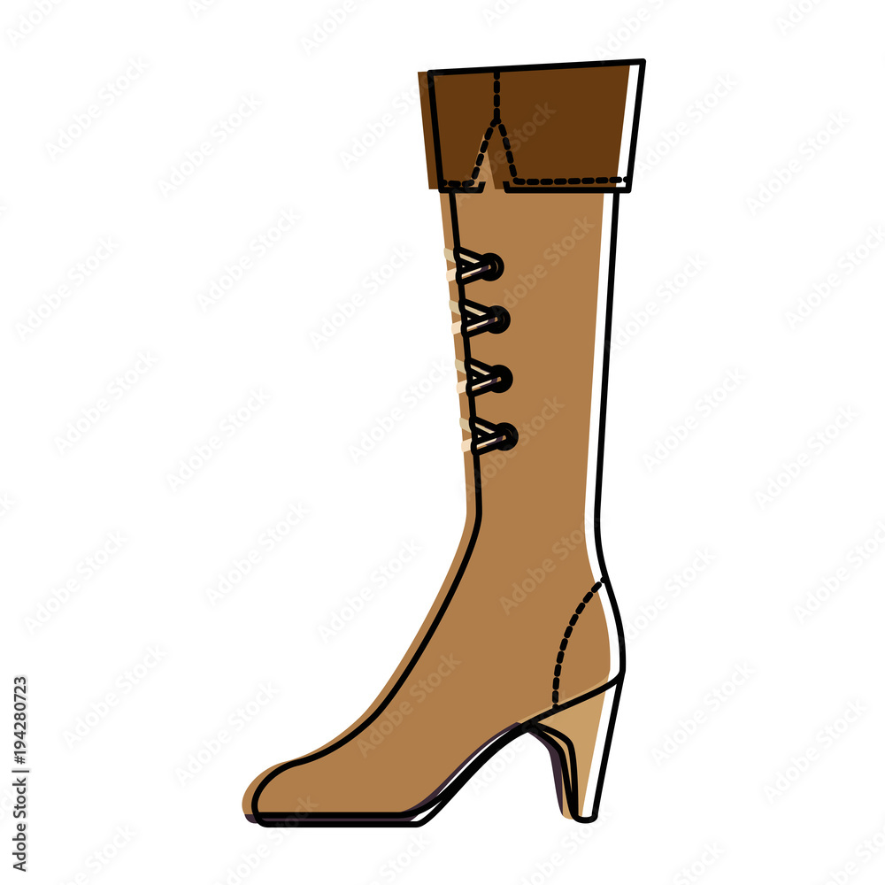 Canvas Prints elegant heeled boots icon vector illustration design