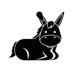cute mule character icon vector illustration design