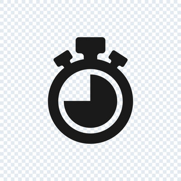 Chronometer vector icon on transparent background. Stopwatch vector icon