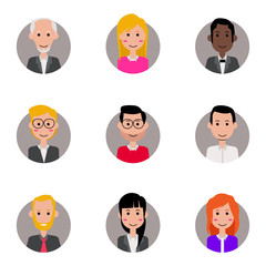 Avatar Bussiness  people icons flat