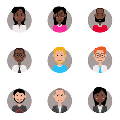 Avatar Bussiness  people icons flat