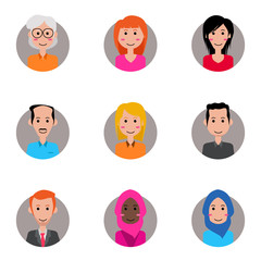 Avatar Bussiness  people icons flat