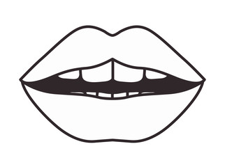 Obraz premium sensuality lips with teeth vector illustration design