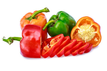 THe bell pepper isolated on white background with clipping path.
