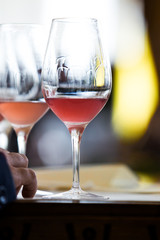 Rose Wine Glass - Close Up View