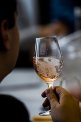 Rose Wine Glass - Close Up View