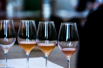 Rose Wine Glass - Close Up View