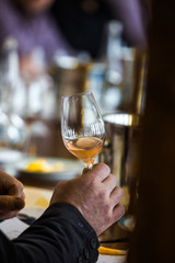 Rose Wine Glass - Close Up View