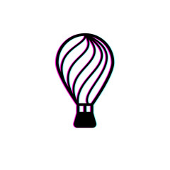 Obraz premium balloon air logo design with glitch effect on white background, balloon air design, balloon air vector