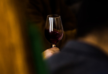 Red Wine Glass - Close Up View