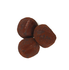 chocolate truffle candies isolated on white