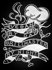 Vegan Grill Master Funny Saying Artwork