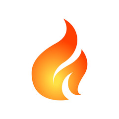 Simple fire vector design template. Can be used for logo, emblem or icon.