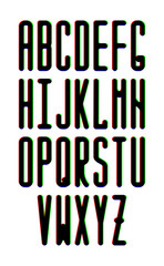 Thin vector monospace sans serif font with rounded corners and RGB effect.