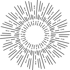 Obraz premium Vintage sunburst, sun rays, sunbeam, vector design element for your design