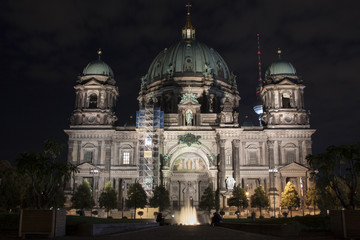 Fototapeta na wymiar Horizontal night image of Berlin Dome, Germany, Europe