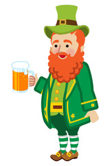 Leprechaun holding a beer mug
