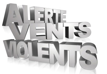 alerte vents violents 3D fond blanc