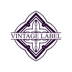 Vintage ornamental retro label. Template for design. Vector illustration
