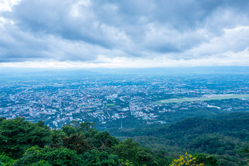 Fototapeta na wymiar Aerial view of Chiang Mai City in Thailand