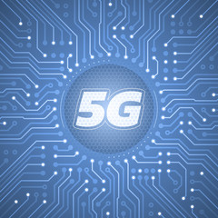 5G - 5th Generation Wireless Systems. Graphic illustration on the theme of 'Wireless Technologies / Mobile Networks'.