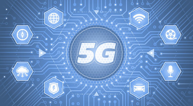 5G - 5th Generation Wireless Systems. Infographical template on the theme of 'Wireless Technologies / Mobile Networks'.