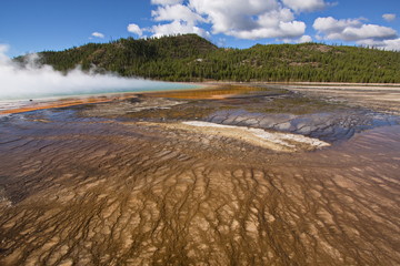 Grand Prismatic Spring in Midway Geyser Basin in Yellowstone National Park in Wyoming in the USA
