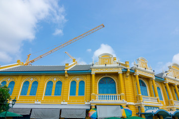 Beautiful architecture building with blue sky background