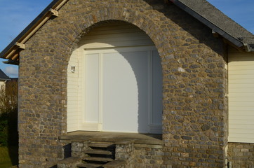 Fototapeta premium Façade en pierre naturelle. (France)