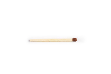 Wooden match on white background.