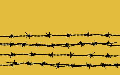 barbed wire on yellow