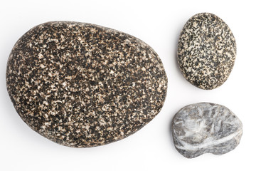 A few stones on white background.