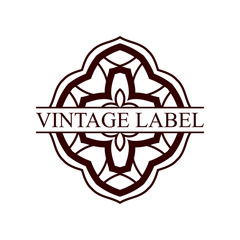 Vintage ornamental retro label. Template for design. Vector illustration