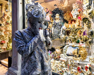 Person in costume at Venice carnival 2018