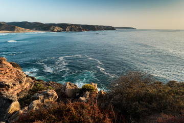 Beach with rocks in Praia do Amado in Algarve, Portugal