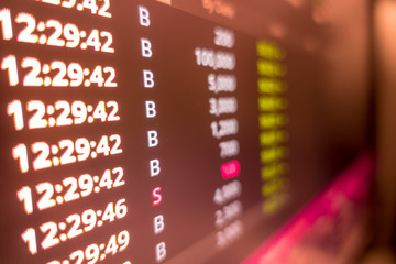 Obraz premium Stock exchange market graph analysis in red background