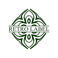 Vintage ornamental retro label. Template for design. Vector illustration