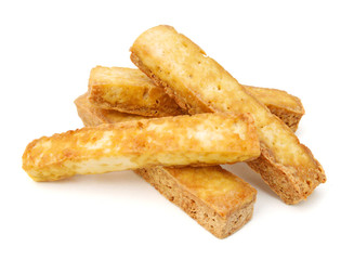 Tofu on white background