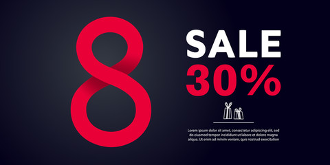 March 8, the figure. International women's day poster.