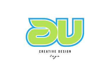 blue green alphabet letter av a v logo icon design