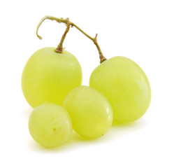 Fresh green grape fruit on white background