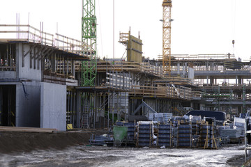 Baustelle, Neubau im Rohbau 