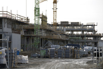 Baustelle, Neubau im Rohbau 