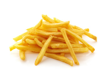 potato fry on white isolated background