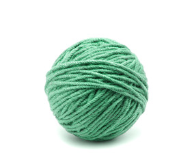 Ball of yarn on white background